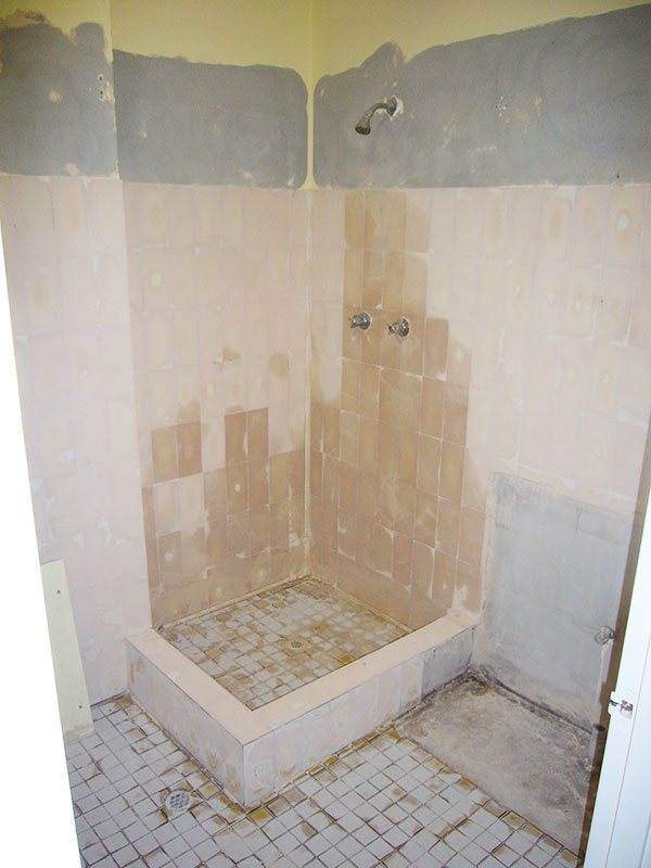 Bathroom after demolition stripout