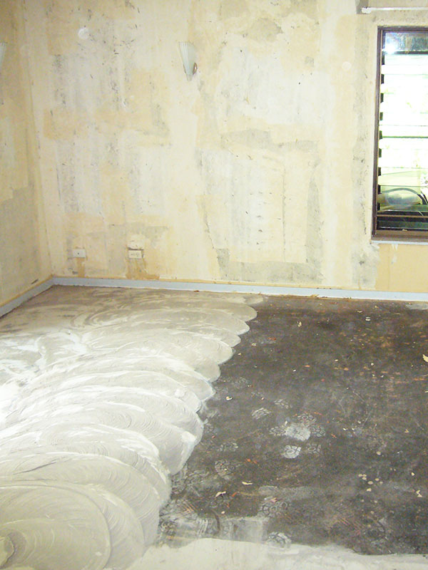 Flooring after demolition stripout