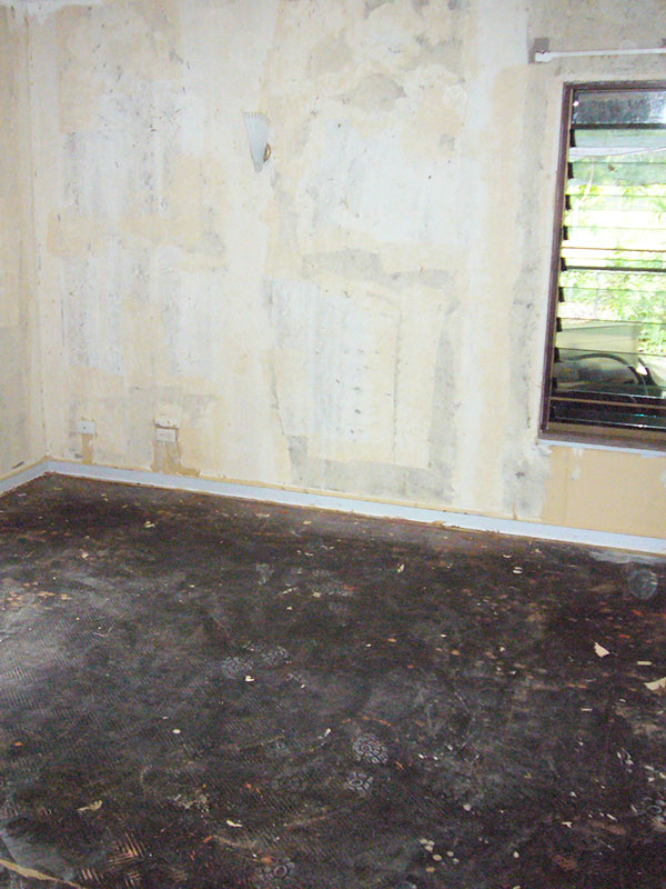 Flooring before demolition strip out